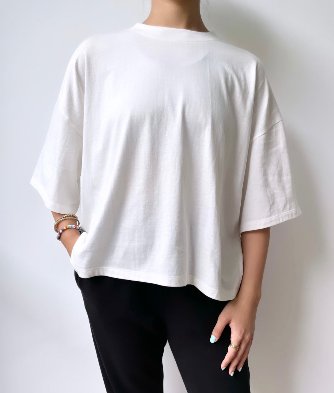 The Boxy Crop Tee in White