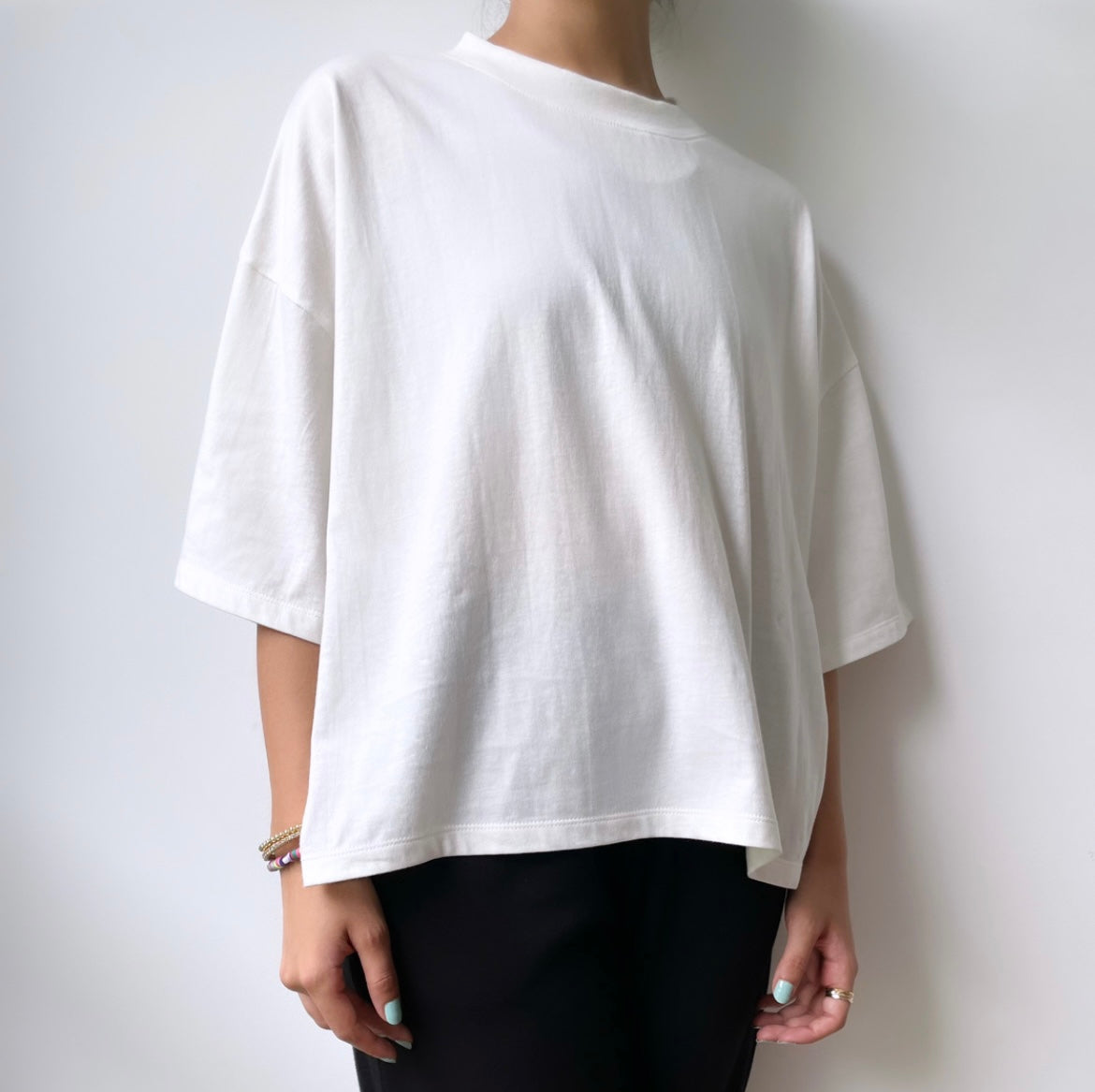 The Boxy Crop Tee in White